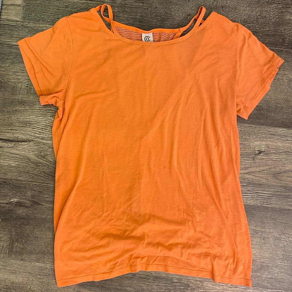 Champion Women’s Mesh Back Tie-Back Active Top Orange L